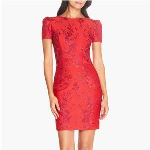 Joyce Floral Embroidered Cap-Sleeve Mini Dress